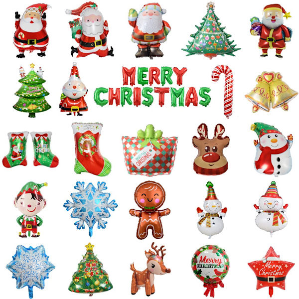 3 stk julefolieballon oppustelig ballon JULEMANDEN 3 Santa Claus 3