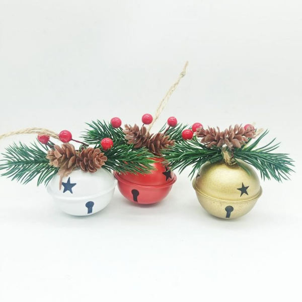 3 kpl Joulukuusi Riippuvat kellot Decor Joulukellot riipus White