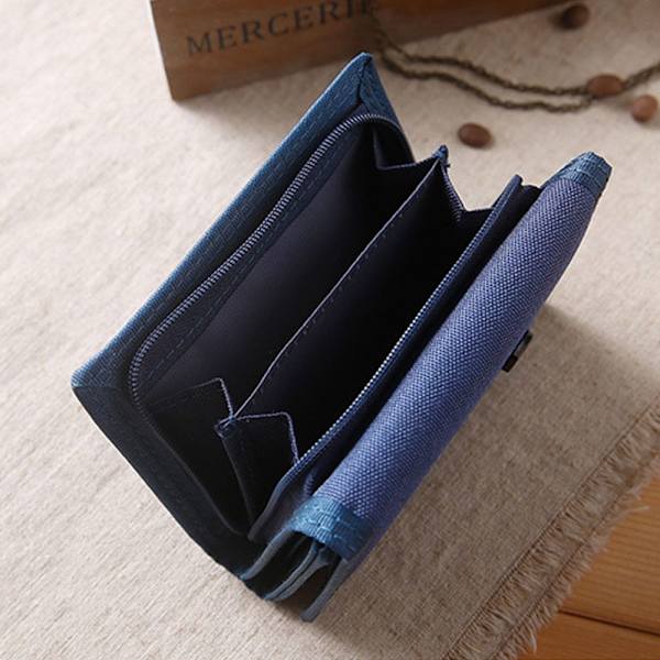 Canvas-lompakko Tri-fold Kolikkokukkaro VAALEANHARMAA light grey