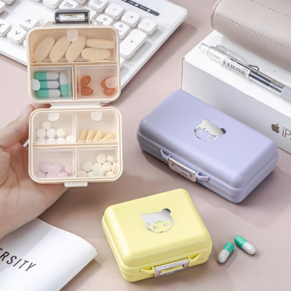 Pill Box Pill Förvaringsbox LILA RECTANGLE RECTANGLE Purple Rectangle-Rectangle