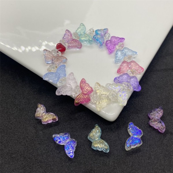 Butterfly Beads Glaspärlor Glas Fjärilspärlor