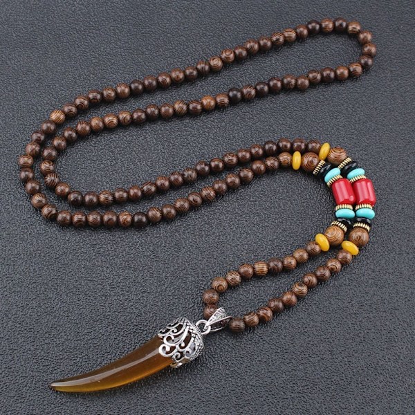 Nepal Halsband Ox Horn Hänge KAFFE Coffee