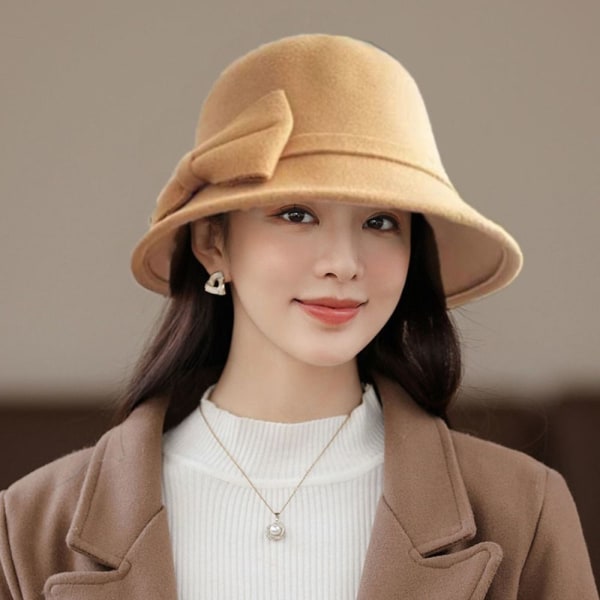Dame Vintage Retro Hat Høst Vinter Varm Lue SVART Black