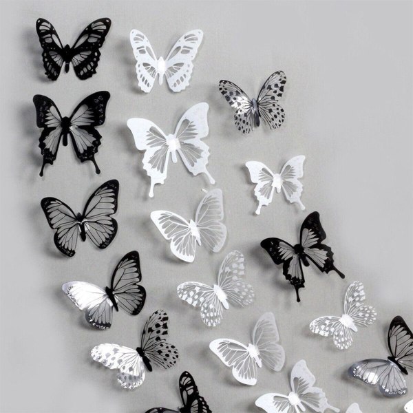 3Piece 3D Wall Stickers Colorful Butterfly 2 2 2