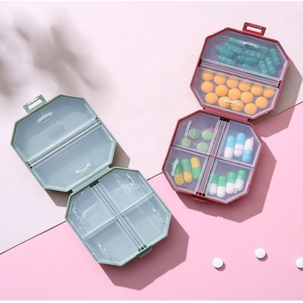 2st Pill Box Dispenser Medicinaskar SVART Black