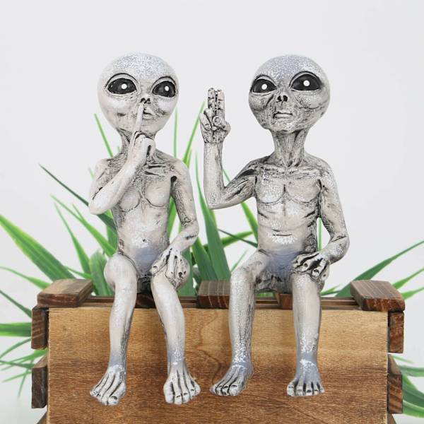 1PC Outer Space Alien Statue Trädgård Resin Figurine Women