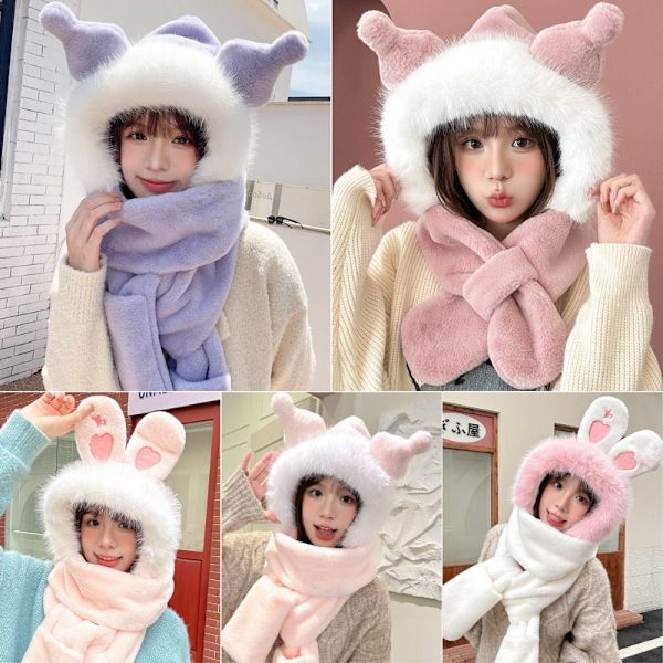 Talvihattu Rabbit Ears Hat WHITE Rabbit Rabbit White Rabbit-Rabbit