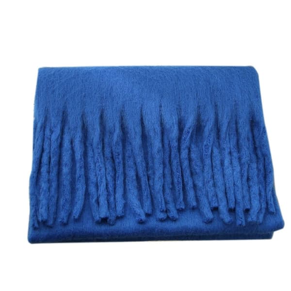 Vinter Cashmere Halsduk Lång Tofsar Halsdukar BLÅ Blue