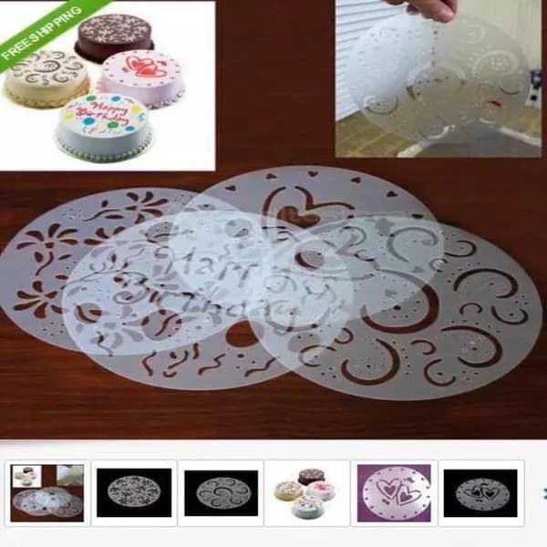 2 Packs Cake Stencils Flower Spray Mold 2Packs