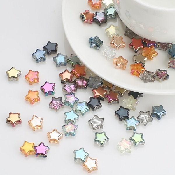 200 stk Spacer Beads Glasperle Stjerneform