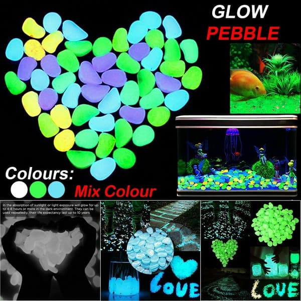 Glow In The Dark Stones Glow Pebbles HVIT HVIT White
