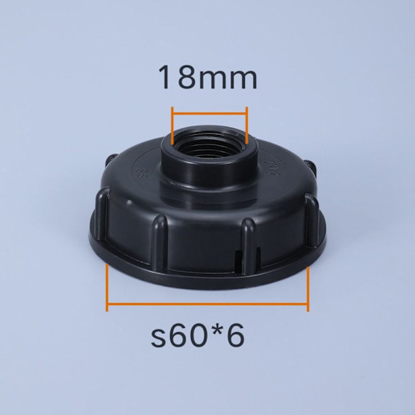 2STK IBC Tankbeslag Gjenget hette SORT 18MM black 18mm