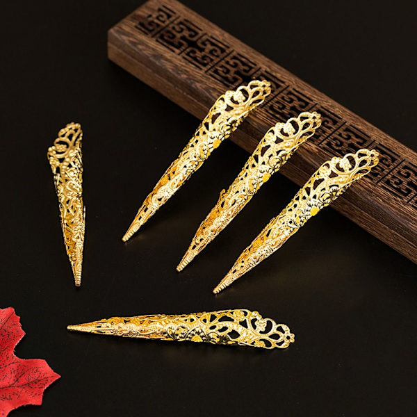 10 stk falsk negle finger neglespids GULD 8CM10STK 10STK Gold 8cm10Pcs-10Pcs