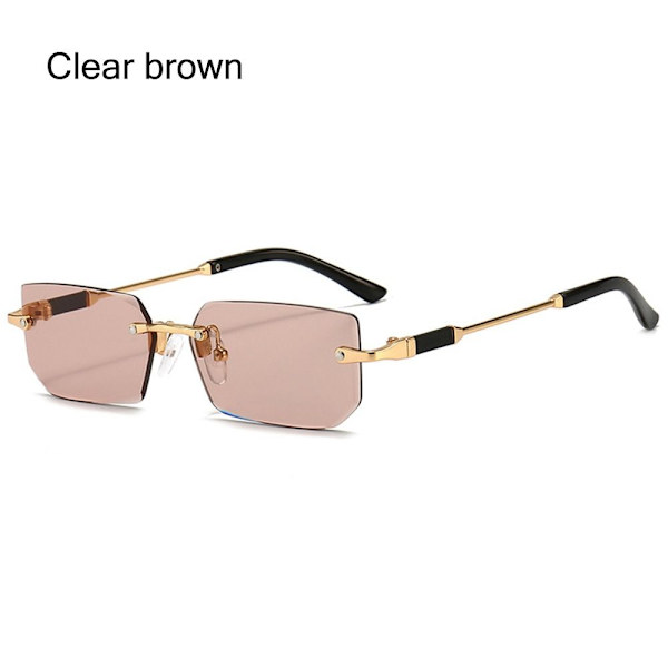 Reunuksettomat suorakulmio aurinkolasit Kehyksettomat aurinkolasit CLEAR BROWN Clear brown
