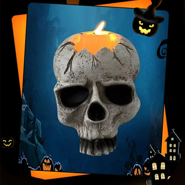 Skull-kynttilänjalka Halloween-kynttilänjalka 1 1 1