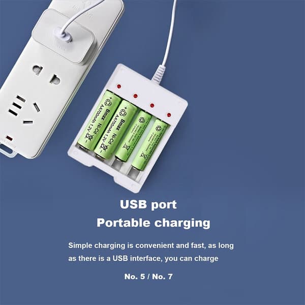 AA / AAA Batterilader Laderverktøy USB Batterilader