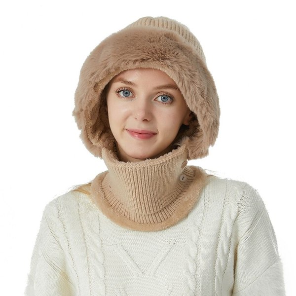 Strikket Hat Face Cover Halshætter KHAKI khaki