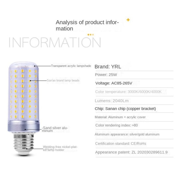 Maispære LED Maispære E14-25WSLIVER SLIVER E14-25WSliver