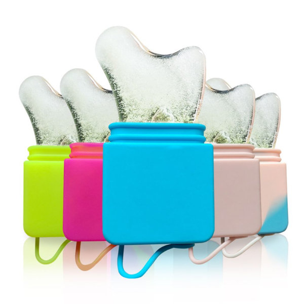 Silikon iskubbrickor Ice Ball Face Massager Ansiktsrulle Blue