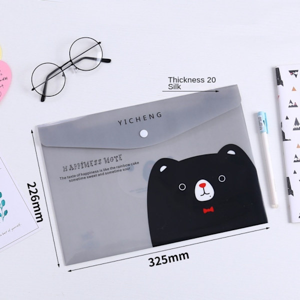 3kpl A4-arkistolaukku Sarjakuva a4-kansio GREY CARTOON CARTOON Gray Cartoon-Cartoon