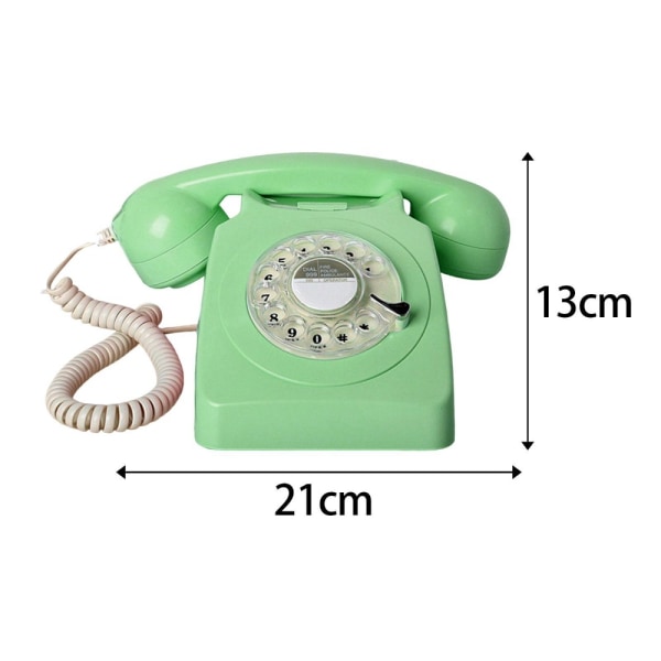 Vintage Rotary Dial Phone Retro stil fasttelefon GRØNN Green
