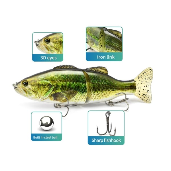 2 Seksjon Minnow Baits Fiskekroker E E E