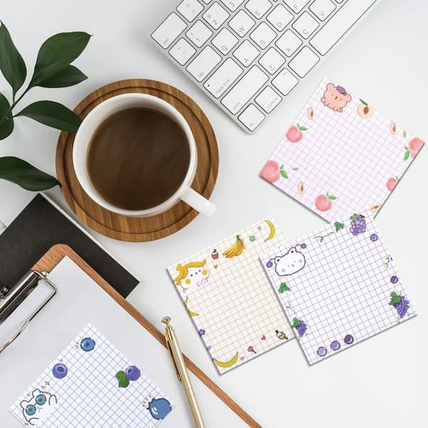 6 tyynyä Sticky Notes Itsekiinnittyvä kiinteä hedelmämuistilappu