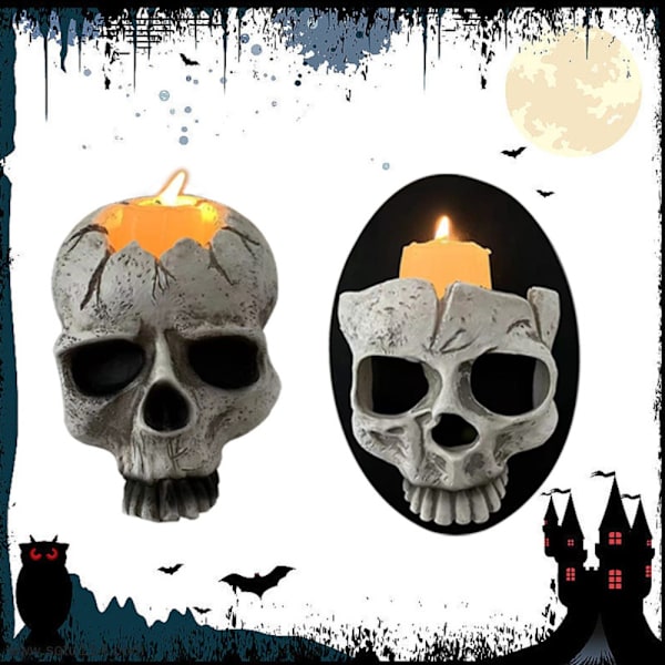 Skull lysestake Halloween lysestake 2 2 2