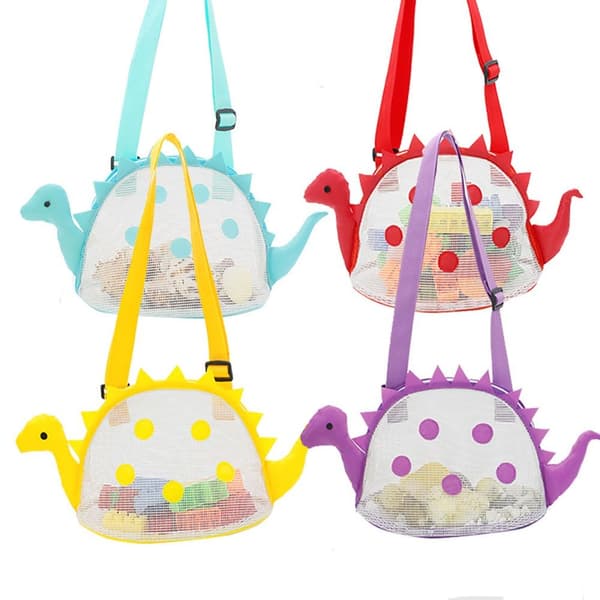 Mesh Beach Bag Dinosaur Sea Shell Bag BLÅ blue