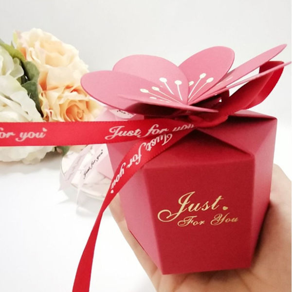 10 kpl Wedding Favor Box Suklaa karkkirasiat PUNAINEN Red
