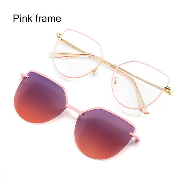 3 In-1 Cat Eye Briller Anti-Blue Light Briller ROSA RAMME ROSA Pink frame