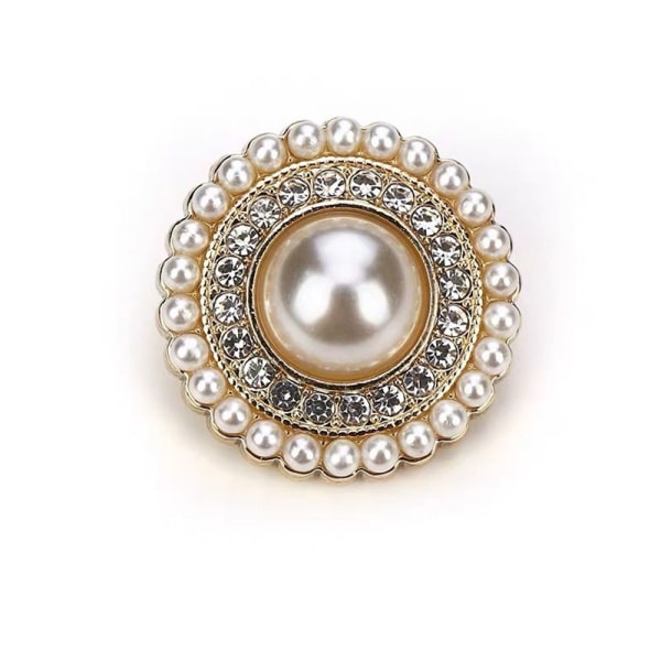 10st Metall Rhinestone Pearl Knappar Skjorta Knappar SILVER silver 23MM10pcs-10pcs