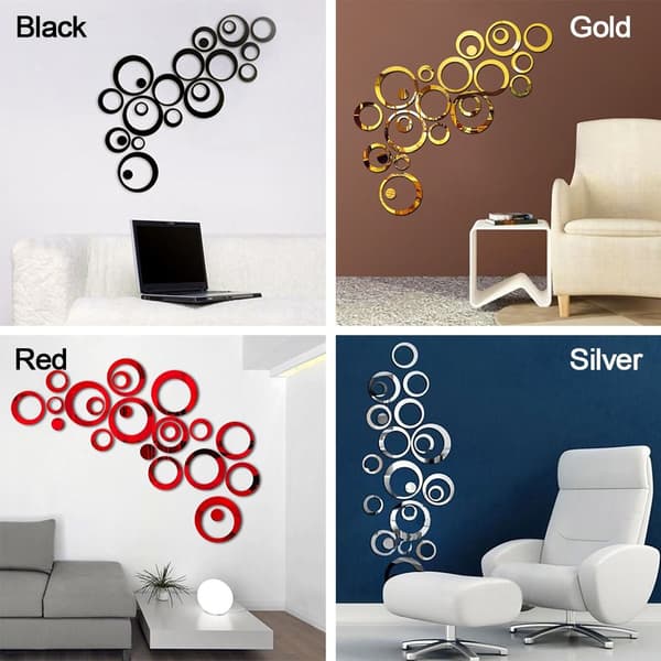 Art Mirror Effect Wall Sticker SORT Black