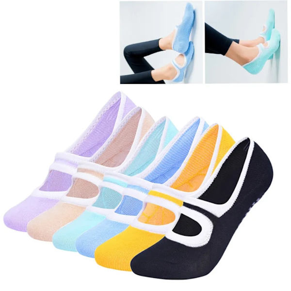 Yoga Sokker Pilates Ballett Sokker SVART Black