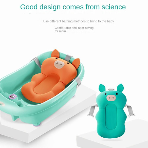 1stk Baby Bademåtte Baby Badestøtte GRØN GRIS GREEN PIG-PIG