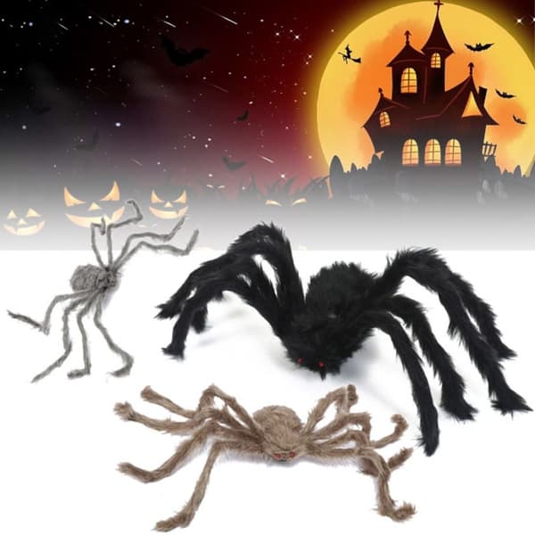 Plys Spider Halloween Gaint Spider GRÅ GRÅ grey