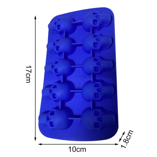 Halloween 10 Grid Skull Ice Tray Form Form brun