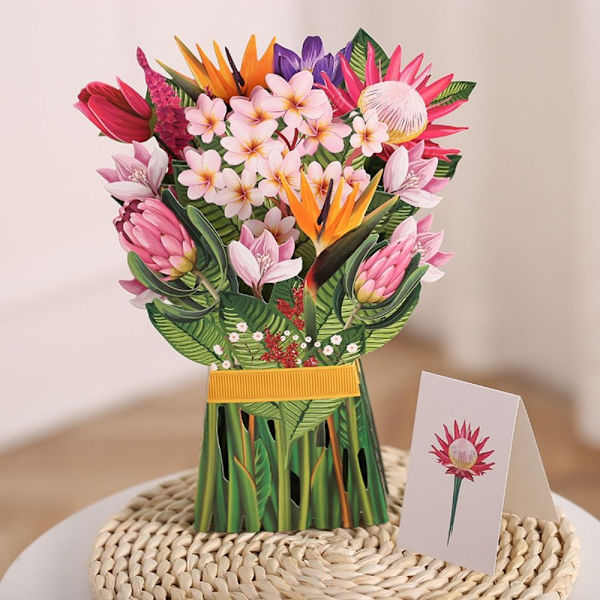 3D Pop-up bukett pappersblommor 3 3 3