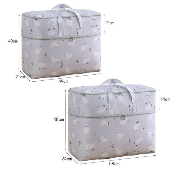 Peittojen säilytyslaukku Vaatteiden säilytyslaukku GREY 58X24X48CM grey 58x24x48cm