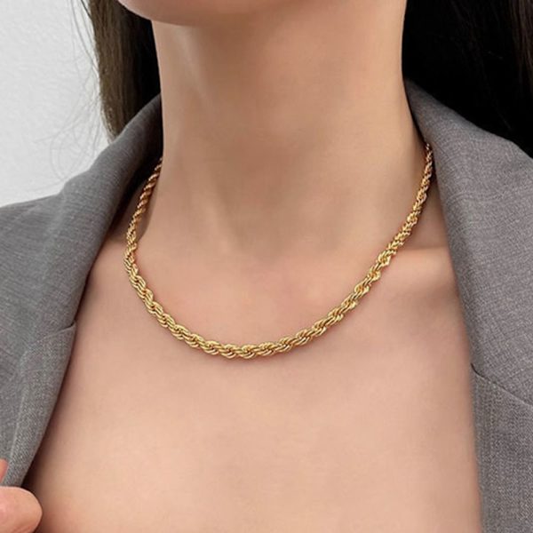 Rope Chain Snake Wide Halskæde GULD 46CM 46CM gold 46cm-46cm