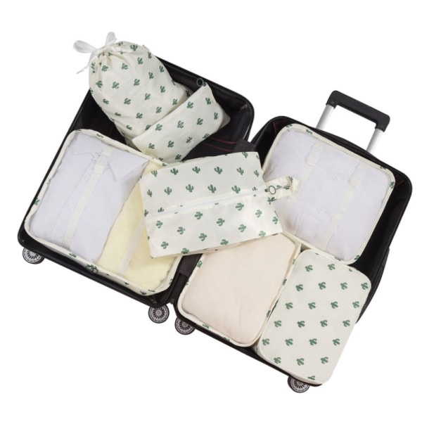 9stk Bagageopbevaringstasker Rejsekufferttasker SORT Black