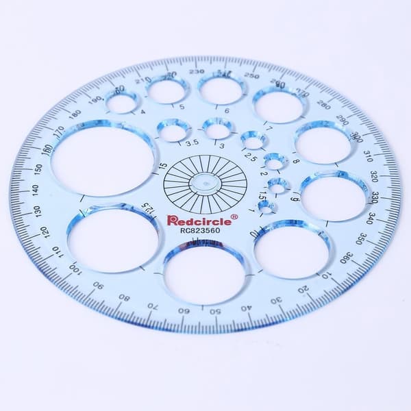 2 Stk Cirkulær Tegningsskabelon Multifunktionslineal Geometrisk 2PCS