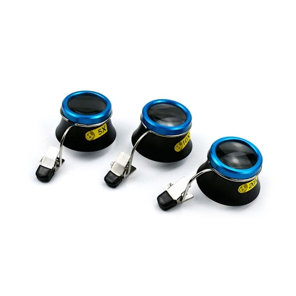 Clip-On Eye Loupe Brilleforstørrelsesglass forstørrelsesglass 5 X 5 X 5 X