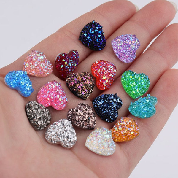 12 mm 100 st Glitter Heart Rhinestone Flatback Applique 5 5 5