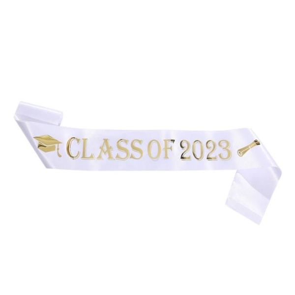 2023 Graduation Sash Valmistunut Satin WHITE white