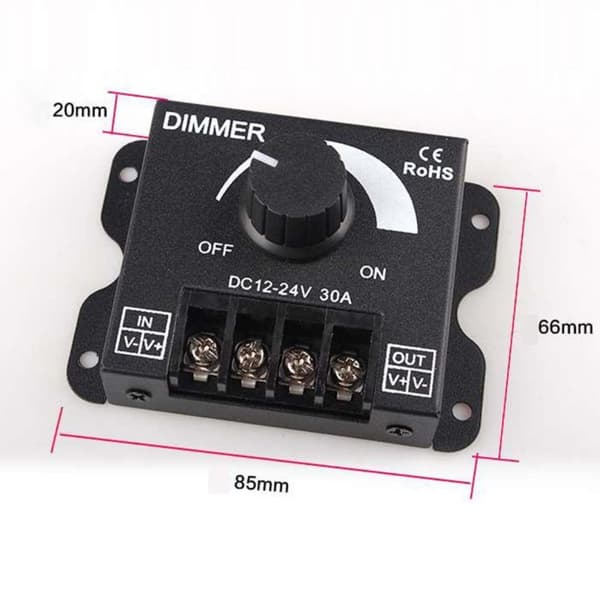 Spenningsregulator Lysstyrke Driver DC PLAST 8A PLAST 8A Plastic 8A