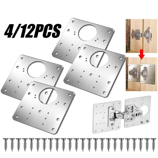 Hengsel Reparasjonsplate Skapdør Hengsler Montering 4 STK 4PCS