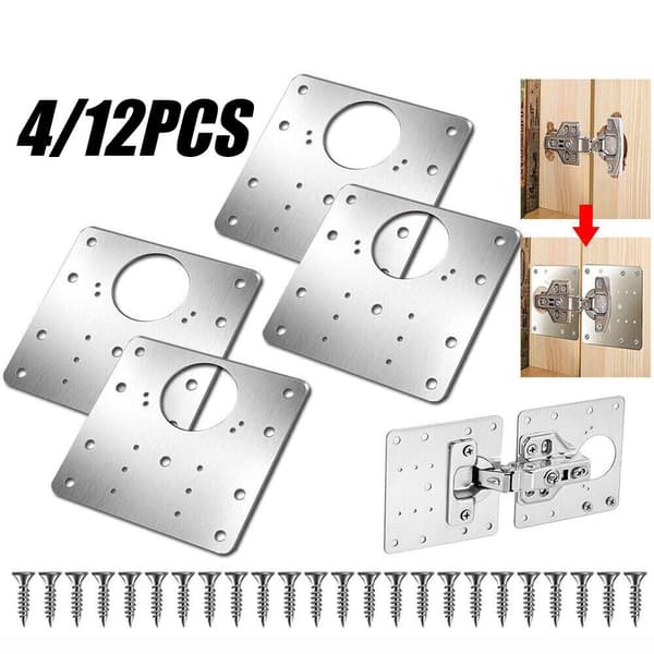 Hinge Reparationsplatta Skåpsdörrs gångjärn Montering 4 st 4PCS