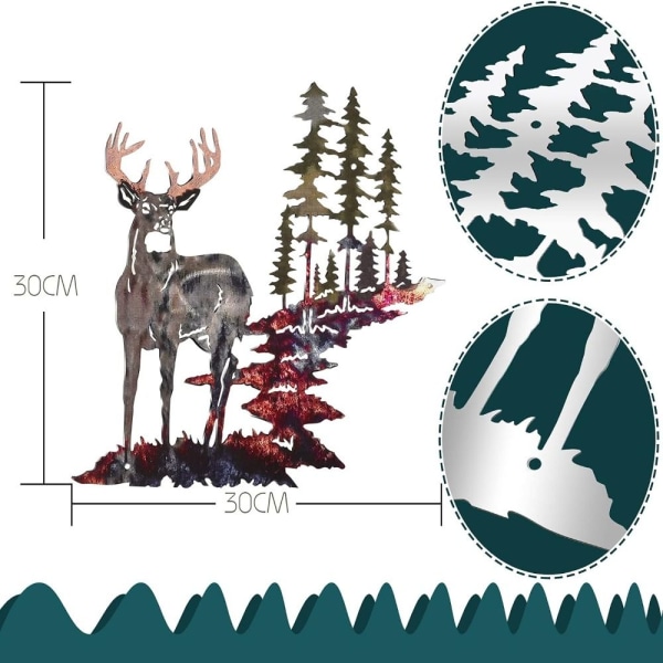 Metal Deer Wall Art Forest Deer Wall Decor Elg Silhouette Wall