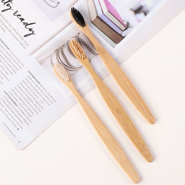 Bambu tandborste tandborste VIT (5 st) White(5 PCS)